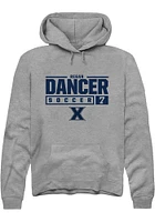 Regan Dancer  Rally Xavier Musketeers Mens Graphite NIL Stacked Box Long Sleeve Hoodie