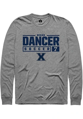 Regan Dancer  Xavier Musketeers Graphite Rally NIL Stacked Box Long Sleeve T Shirt