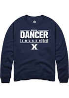 Regan Dancer  Rally Xavier Musketeers Mens Navy Blue NIL Stacked Box Long Sleeve Crew Sweatshirt