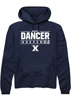 Regan Dancer  Rally Xavier Musketeers Mens Navy Blue NIL Stacked Box Long Sleeve Hoodie