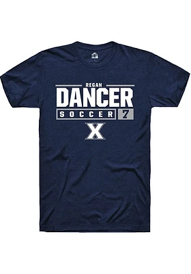Regan Dancer  Xavier Musketeers Navy Blue Rally NIL Stacked Box Short Sleeve T Shirt