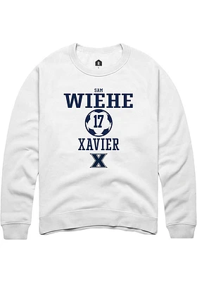 Sam Wiehe Rally Xavier Musketeers Mens NIL Sport Icon Long Sleeve Crew Sweatshirt