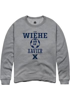 Sam Wiehe  Rally Xavier Musketeers Mens Graphite NIL Sport Icon Long Sleeve Crew Sweatshirt