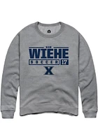 Sam Wiehe  Rally Xavier Musketeers Mens Graphite NIL Stacked Box Long Sleeve Crew Sweatshirt