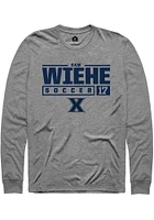 Sam Wiehe  Xavier Musketeers Graphite Rally NIL Stacked Box Long Sleeve T Shirt