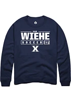 Sam Wiehe  Rally Xavier Musketeers Mens Navy Blue NIL Stacked Box Long Sleeve Crew Sweatshirt