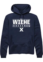 Sam Wiehe  Rally Xavier Musketeers Mens Navy Blue NIL Stacked Box Long Sleeve Hoodie