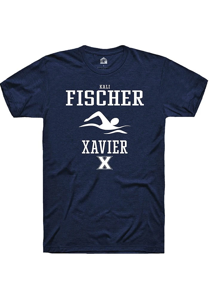 Kali Fischer  Xavier Musketeers Navy Blue Rally NIL Sport Icon Short Sleeve T Shirt