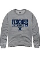 Kali Fischer  Rally Xavier Musketeers Mens Graphite NIL Stacked Box Long Sleeve Crew Sweatshirt