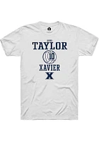 Anna Taylor  Xavier Musketeers White Rally NIL Sport Icon Short Sleeve T Shirt