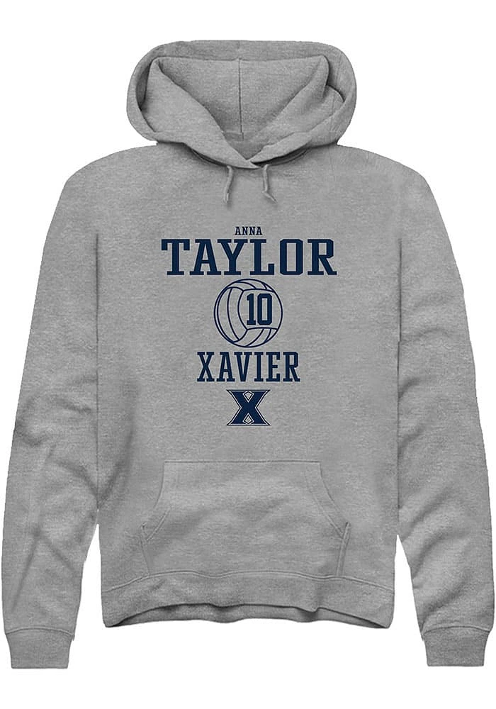 Anna Taylor  Rally Xavier Musketeers Mens Graphite NIL Sport Icon Long Sleeve Hoodie