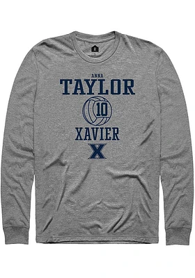 Anna Taylor  Xavier Musketeers Graphite Rally NIL Sport Icon Long Sleeve T Shirt