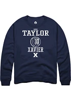 Anna Taylor  Rally Xavier Musketeers Mens Navy Blue NIL Sport Icon Long Sleeve Crew Sweatshirt