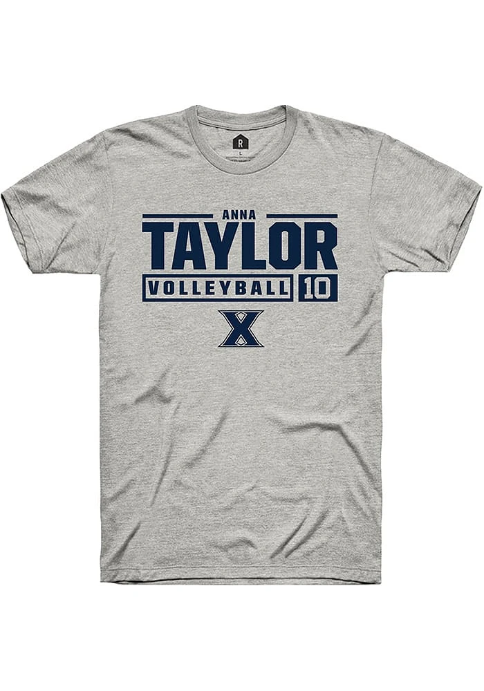 Anna Taylor  Xavier Musketeers Ash Rally NIL Stacked Box Short Sleeve T Shirt