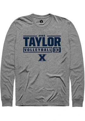 Anna Taylor  Xavier Musketeers Graphite Rally NIL Stacked Box Long Sleeve T Shirt