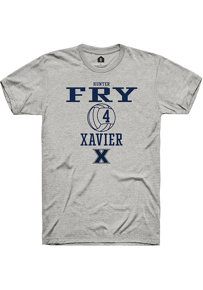 Hunter Fry  Xavier Musketeers Ash Rally NIL Sport Icon Short Sleeve T Shirt