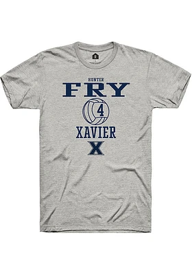 Hunter Fry  Xavier Musketeers Ash Rally NIL Sport Icon Short Sleeve T Shirt