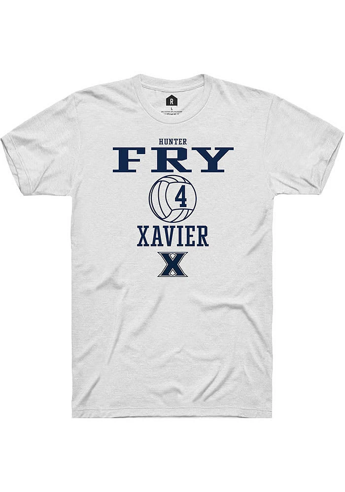 Hunter Fry  Xavier Musketeers White Rally NIL Sport Icon Short Sleeve T Shirt