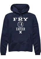 Hunter Fry  Rally Xavier Musketeers Mens Navy Blue NIL Sport Icon Long Sleeve Hoodie