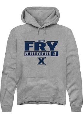 Hunter Fry  Rally Xavier Musketeers Mens Graphite NIL Stacked Box Long Sleeve Hoodie