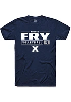 Hunter Fry  Xavier Musketeers Navy Blue Rally NIL Stacked Box Short Sleeve T Shirt