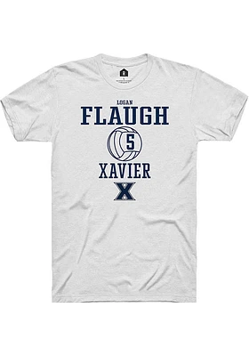 Logan Flaugh  Xavier Musketeers White Rally NIL Sport Icon Short Sleeve T Shirt