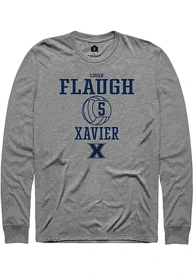 Logan Flaugh  Xavier Musketeers Graphite Rally NIL Sport Icon Long Sleeve T Shirt