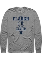 Logan Flaugh  Xavier Musketeers Graphite Rally NIL Sport Icon Long Sleeve T Shirt