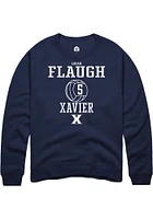 Logan Flaugh  Rally Xavier Musketeers Mens Navy Blue NIL Sport Icon Long Sleeve Crew Sweatshirt