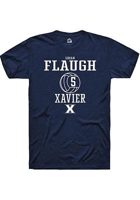 Logan Flaugh  Xavier Musketeers Navy Blue Rally NIL Sport Icon Short Sleeve T Shirt