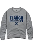 Logan Flaugh  Rally Xavier Musketeers Mens Graphite NIL Stacked Box Long Sleeve Crew Sweatshirt