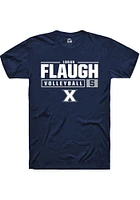 Logan Flaugh  Xavier Musketeers Navy Blue Rally NIL Stacked Box Short Sleeve T Shirt