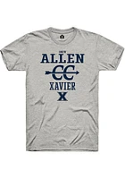 Drew Allen  Xavier Musketeers Ash Rally NIL Sport Icon Short Sleeve T Shirt