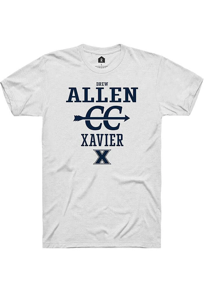 Drew Allen  Xavier Musketeers White Rally NIL Sport Icon Short Sleeve T Shirt