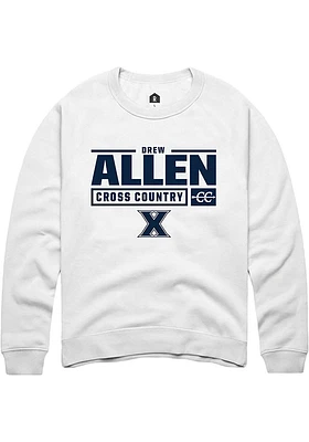 Drew Allen Rally Xavier Musketeers Mens NIL Stacked Box Long Sleeve Crew Sweatshirt