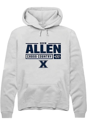 Drew Allen  Rally Xavier Musketeers Mens White NIL Stacked Box Long Sleeve Hoodie