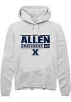 Drew Allen  Rally Xavier Musketeers Mens White NIL Stacked Box Long Sleeve Hoodie