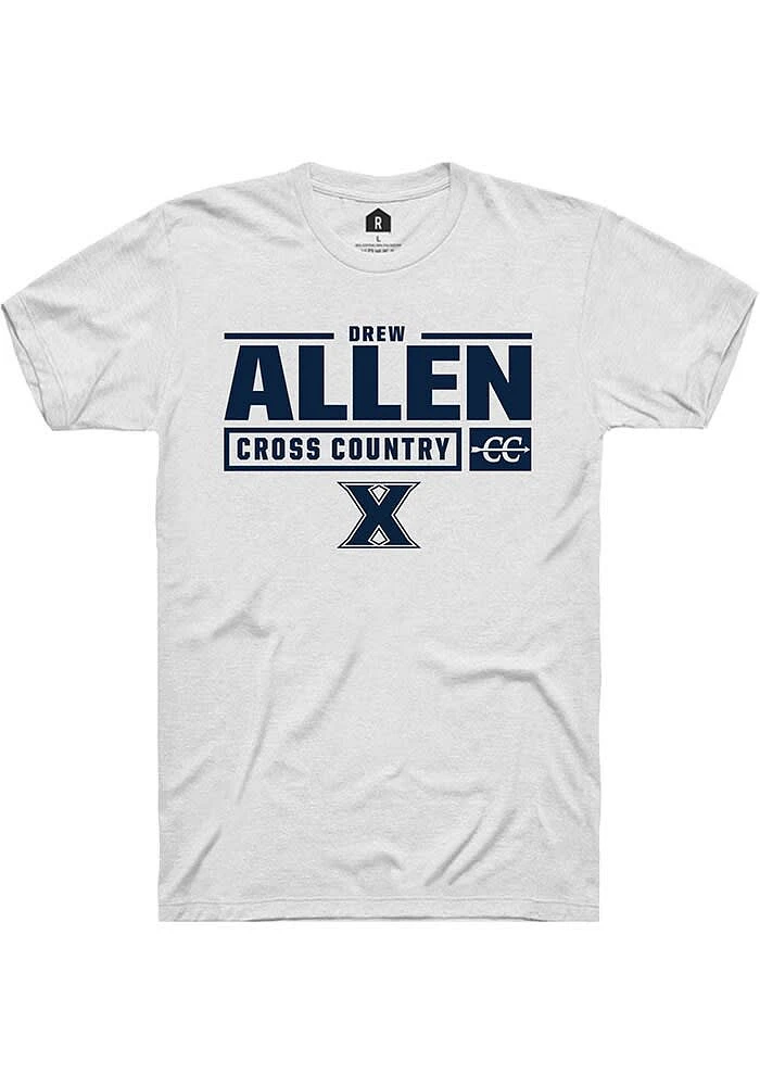 Drew Allen  Xavier Musketeers White Rally NIL Stacked Box Short Sleeve T Shirt