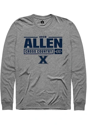 Drew Allen  Xavier Musketeers Graphite Rally NIL Stacked Box Design Long Sleeve T Shirt