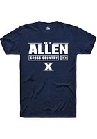 Drew Allen  Xavier Musketeers Navy Blue Rally NIL Stacked Box Short Sleeve T Shirt