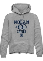 Trevor Nolan  Rally Xavier Musketeers Mens Graphite NIL Sport Icon Long Sleeve Hoodie