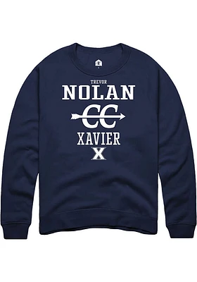 Trevor Nolan  Rally Xavier Musketeers Mens Navy Blue NIL Sport Icon Long Sleeve Crew Sweatshirt