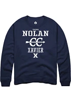 Trevor Nolan  Rally Xavier Musketeers Mens Navy Blue NIL Sport Icon Long Sleeve Crew Sweatshirt