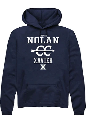 Trevor Nolan  Rally Xavier Musketeers Mens Navy Blue NIL Sport Icon Long Sleeve Hoodie