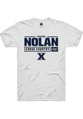 Trevor Nolan  Xavier Musketeers White Rally NIL Stacked Box Short Sleeve T Shirt