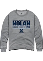 Trevor Nolan  Rally Xavier Musketeers Mens Graphite NIL Stacked Box Design Long Sleeve Crew Sweats..