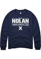 Trevor Nolan  Rally Xavier Musketeers Mens Navy Blue NIL Stacked Box Long Sleeve Crew Sweatshirt