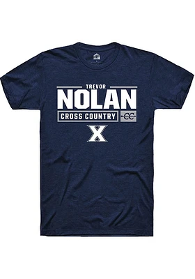 Trevor Nolan  Xavier Musketeers Navy Blue Rally NIL Stacked Box Short Sleeve T Shirt