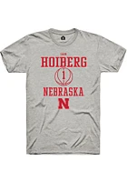 Samuel Hoiberg  Nebraska Cornhuskers Ash Rally NIL Sport Icon Short Sleeve T Shirt