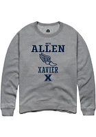 Drew Allen  Rally Xavier Musketeers Mens Graphite NIL Sport Icon Long Sleeve Crew Sweatshirt